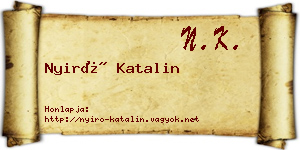 Nyirő Katalin névjegykártya